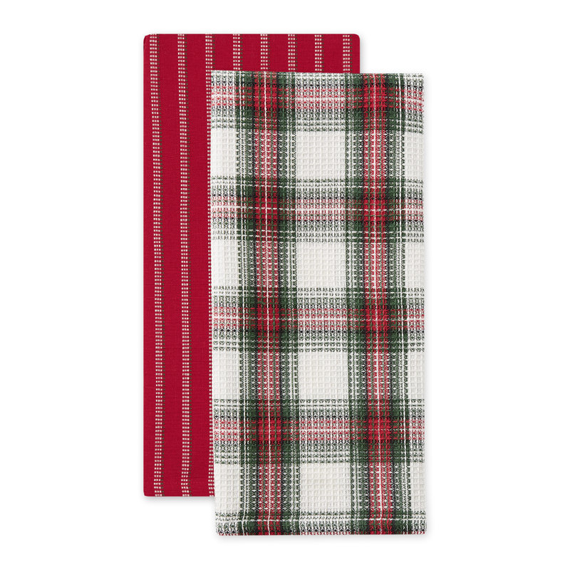Plaid Waffle Dish Cloth Kitchen Towel