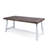Outdoor Acacia Wood Dining Table with Rustic Metal Frame