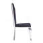 Ensemble de 2 chaises d'appoint en tissu cyren noir et acier inoxydable