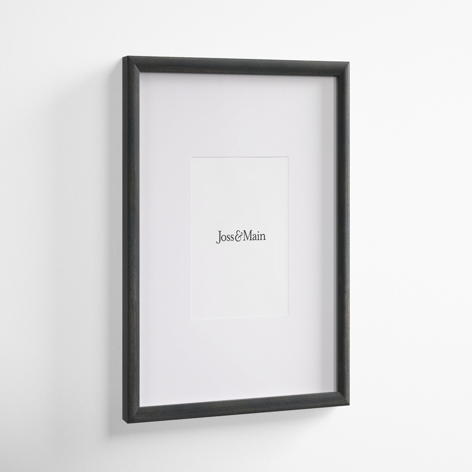 Kesia Wood Picture Frame with Mat, Black, 12" x 18"