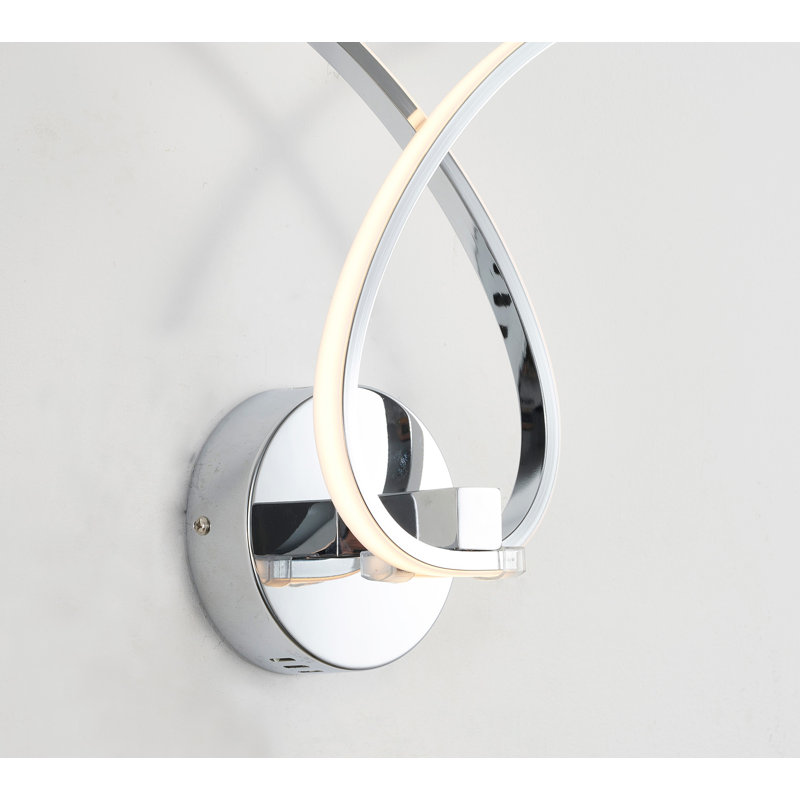 2-Light Chrome Wall Sconce With Acrylic Diffusers, Chrome