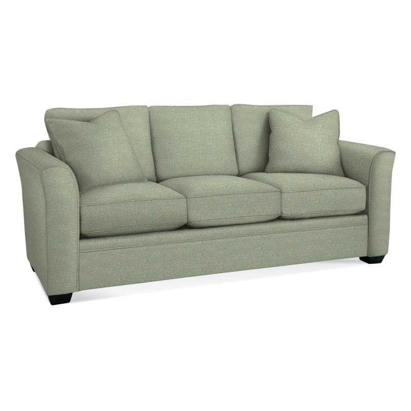Bridgeport 85'' Upholstered Sofa, Black Finish, Green Performance Fabric; 0851-54