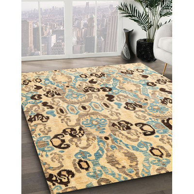 Tapis abstrait beige / bleu