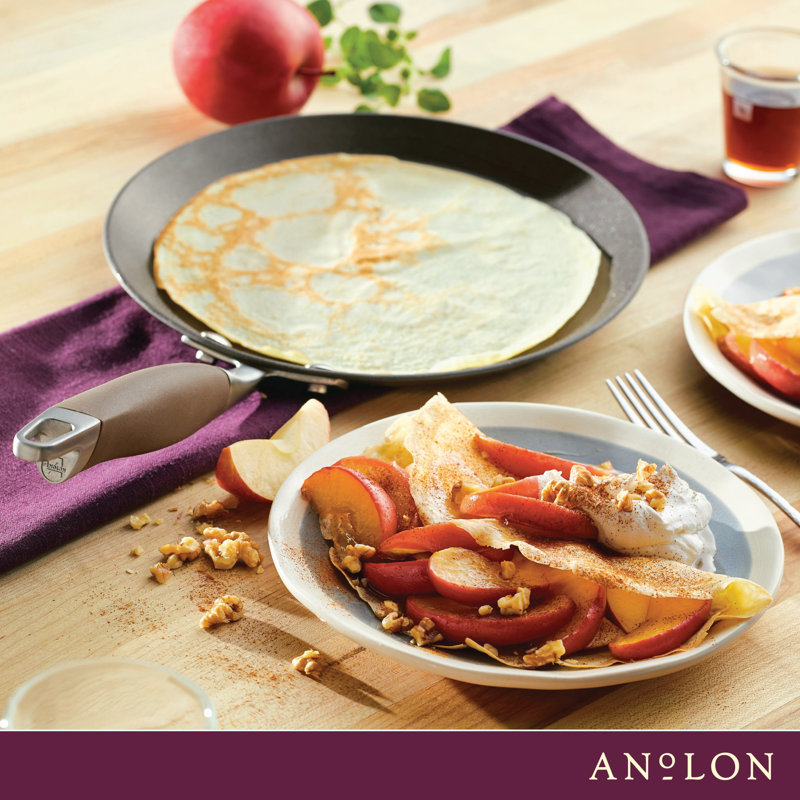 Anolon Advanced Home Hard Anodized Nonstick Crepe / Pancake Pan, 9.5 Inch, Brown