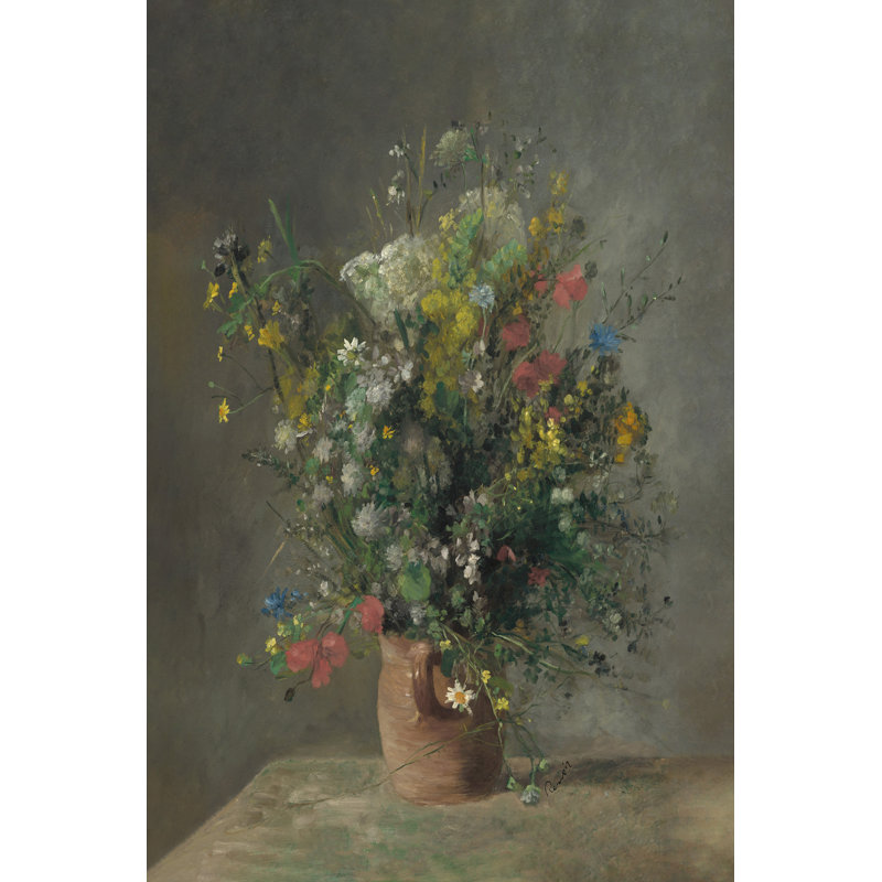 "Fleurs dans un vase", reproduction sur toile tendue, H 24 po x l 16 po