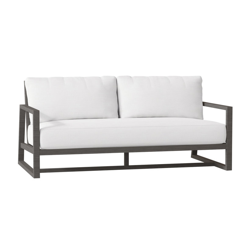 Causeuse d'extérieur en aluminium forgé Avondale, Gris ardoise, Welt + bourre standard, Blanc naturel