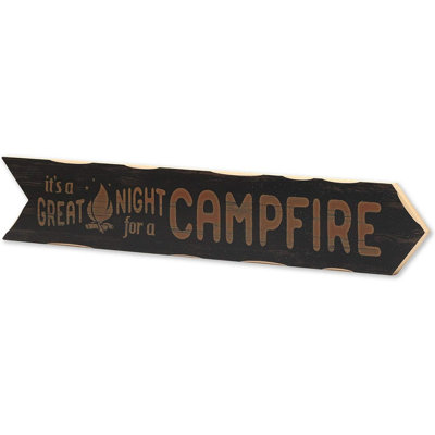 Rustic Campfire Arrow Wood Wall Decor – Natural Wood – Cabin, Lake House, Or Man Cave Wall Art