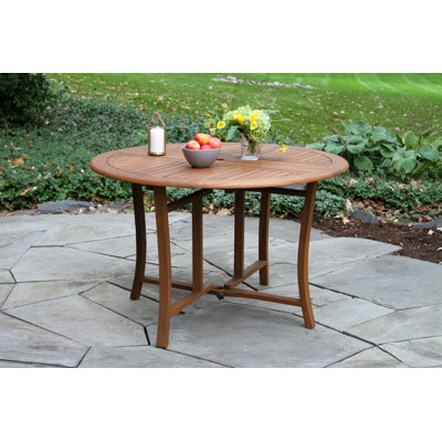 Suki Round Eucalyptus Outdoor Folding Dining Table