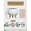 Porte-pot en céramique blanc mat pour plantes avec pieds en bois George Oliver