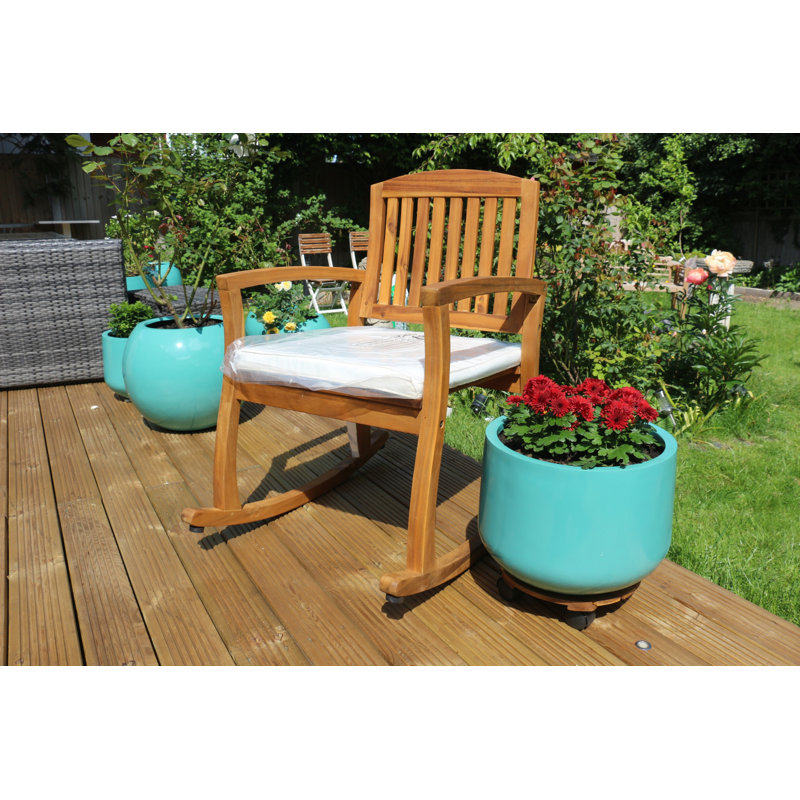 Rocking Chair FSC 100% Acacia Wood Natural Colour with Cushion