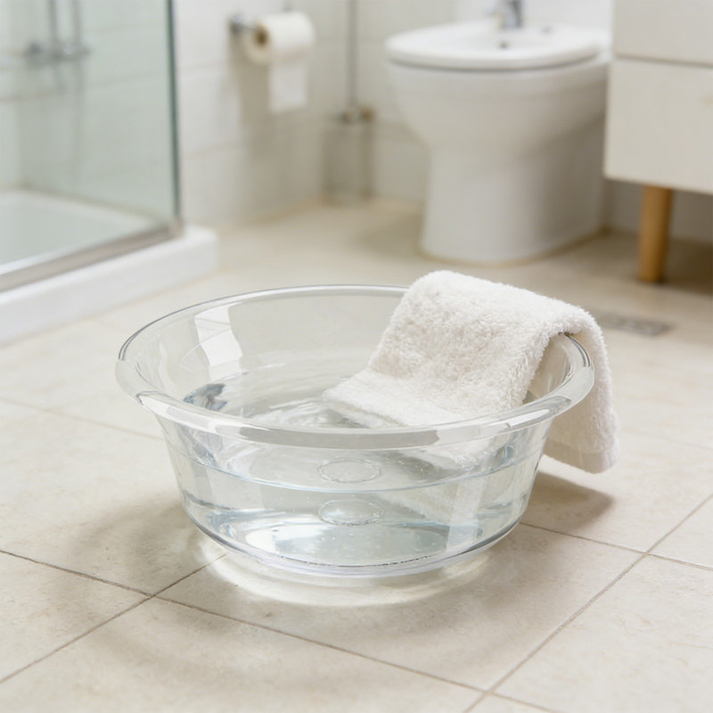 Bassin en plastique pour salle de bain de petite taille pour les enfants, White