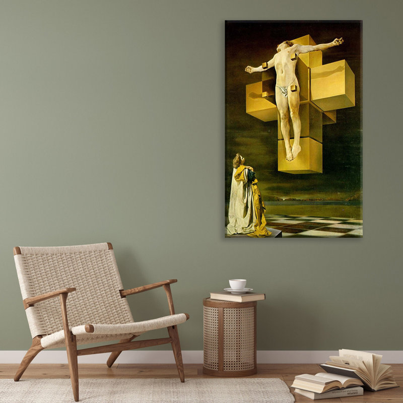 Toile tendue Crucifiction par Salvador Dali, H 40 po x l 28 po