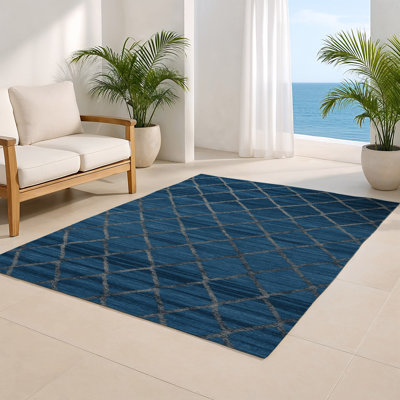 Tapis gris intérieur et extérieur Trellis
