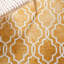 Tapis jaune / ivoire en laine touffeté fabriqué à la main à motif géométrique-16766645