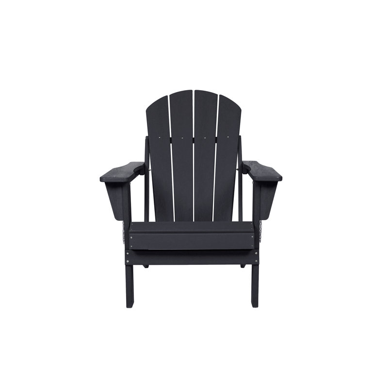 Chaise Adirondack pliante avec porte-gobelet double, Noir, noir, noir, noir