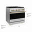 ZLINE Autograph 36 in. Marino Black Stainless Gas Range w/ 6 Gas Burners & Gold Accents-2049420561