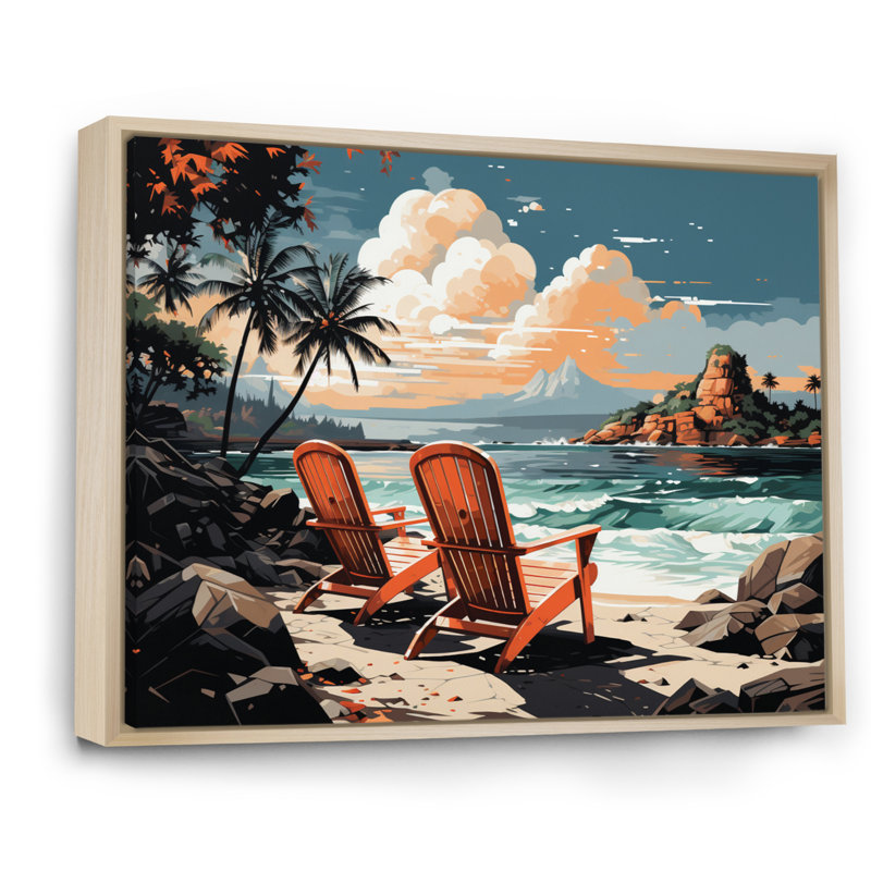 Ambriah Beach Tropical Vibes VI sur toile, Cadre naturel flottant, 34" H x 44" W