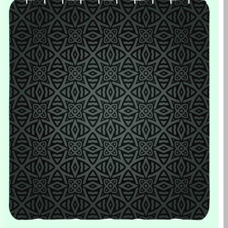 Abstract Shower Curtain with Hooks Included, Black Gray Floral, 84"H x 69"W