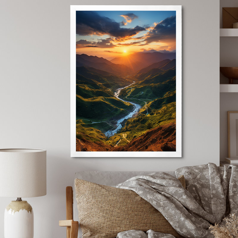 «Dominicain Mountain Sunset II», reproduction d'art sur toile, Cadre photo blanc, H 40 po x l 30 po x P 1,5 po