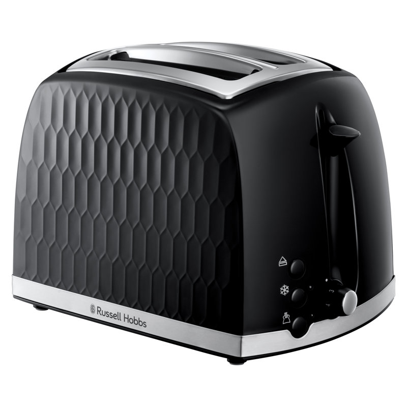Russell Hobbs Honeycomb 2 Slice Toaster, Black