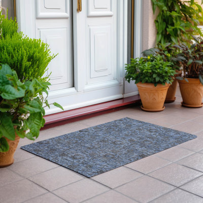 Tapis bleu intérieur / extérieur lavable à la machine Mahaney ACN771