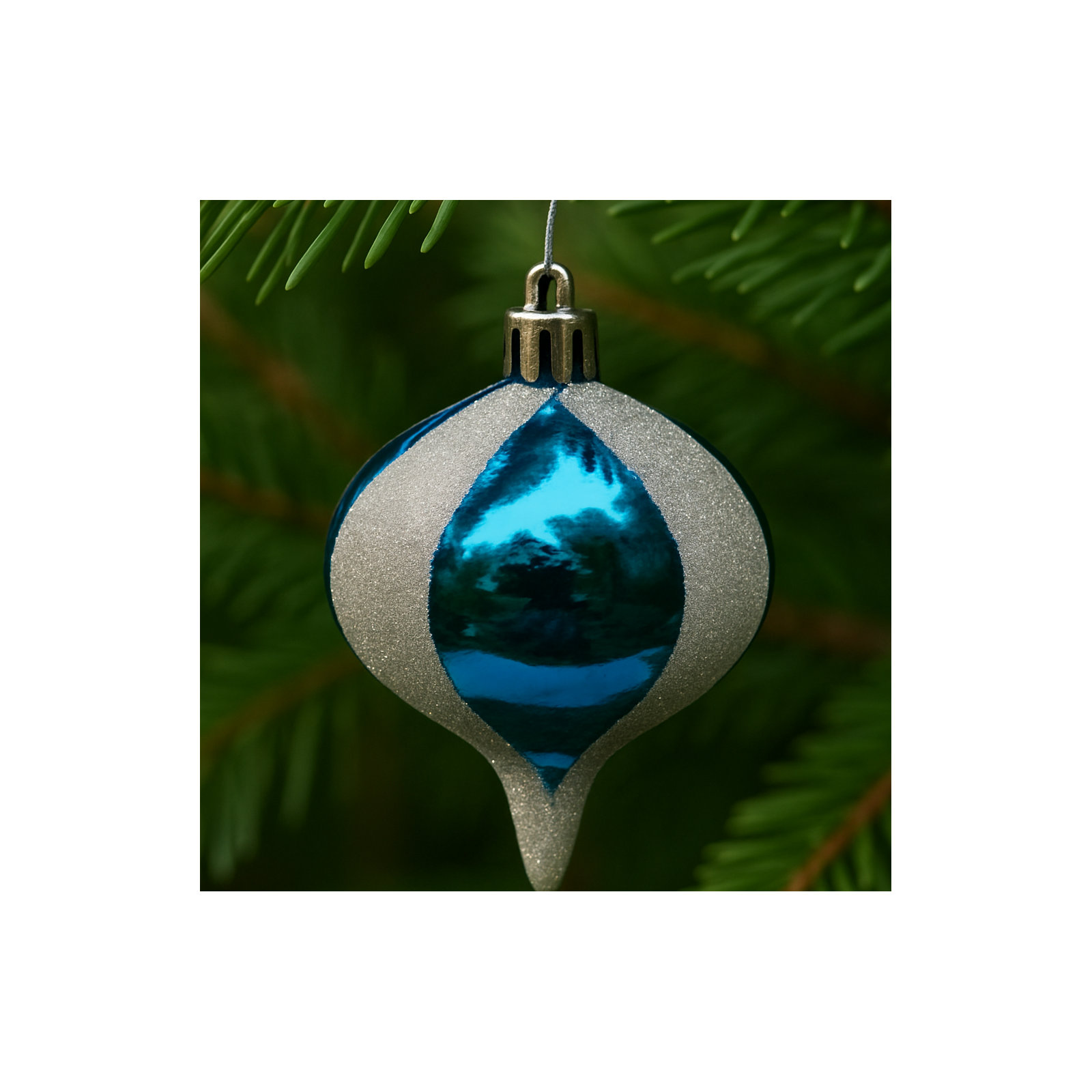 36 Piece Solid Ball Ornament Set, Aqua