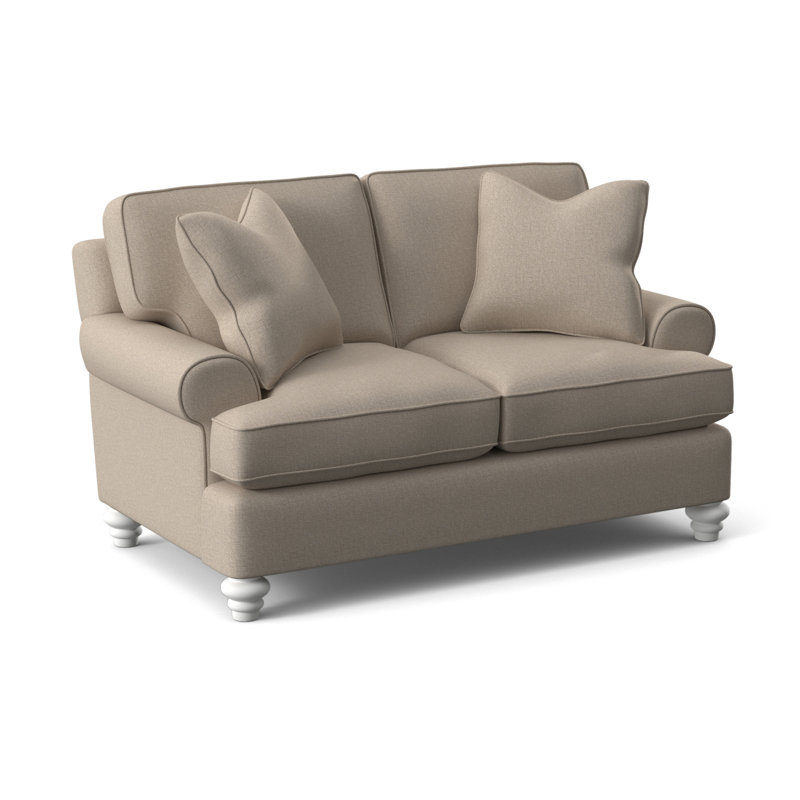 Lowell Loveseat, Frost White Finish, Eggshell Crypton Performance; 0884-93