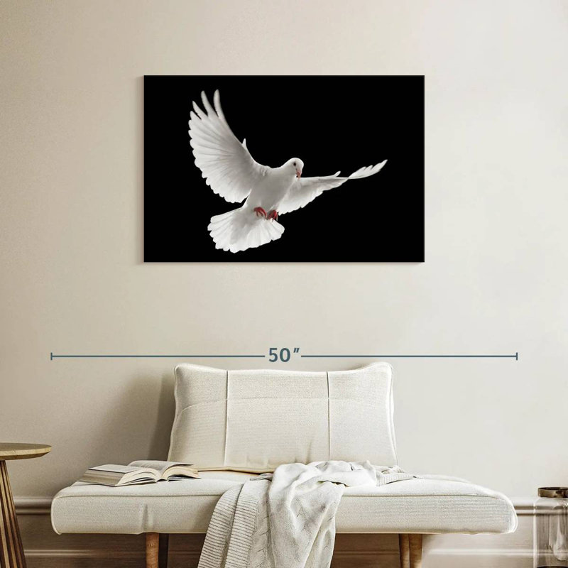 Brampt Flying White Dove, 24" H x 36" W