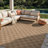 Checkered Sand/Natural Easy-Care Jute-Style Indoor/Outdoor Flat Woven Area Rug-1506320490-1506320511