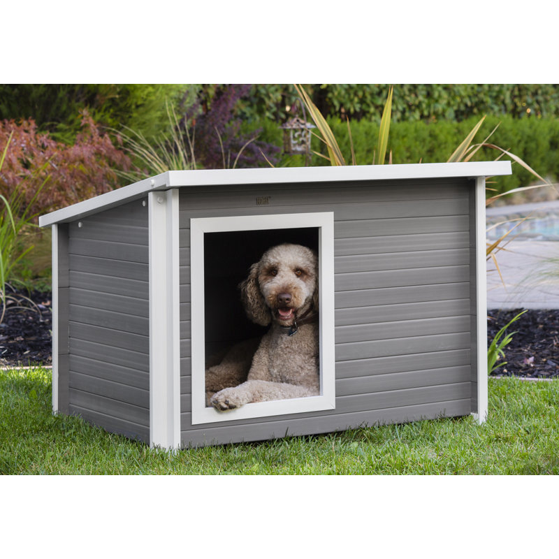 X-Large Gray Insulated Plastic Raised Floor Dog House
