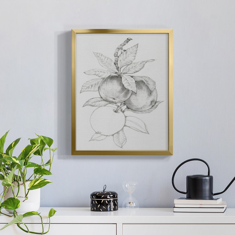 Branche de fruits II - Toile encadrée de qualité supérieure - prête à être accrochée, H 19 po x l 16 po x P 1,5 po