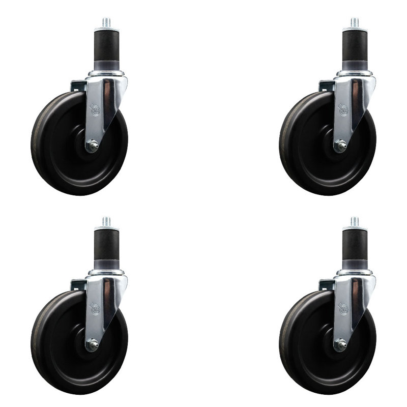 Ensemble de roulettes Phénoliques pivotantes 1-5 / 8 pouces SCC