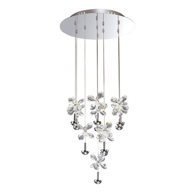 10 - Light Polished Chrome LED Cluster Pendant