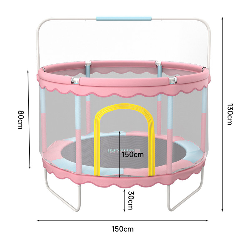 Living And Home ft Round Kid / Toddler Trampoline with Handlebar