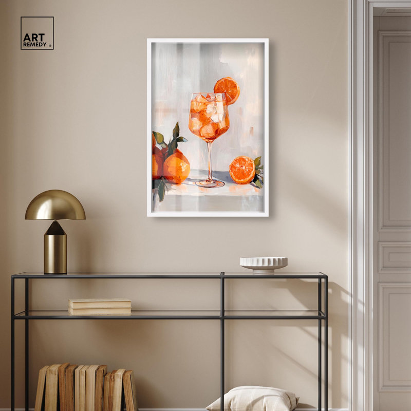 «Fizzy Drink II Shadowbox Print Summer Art Prints» par Art Remedy, H 31 po x l 21 po, Blanc