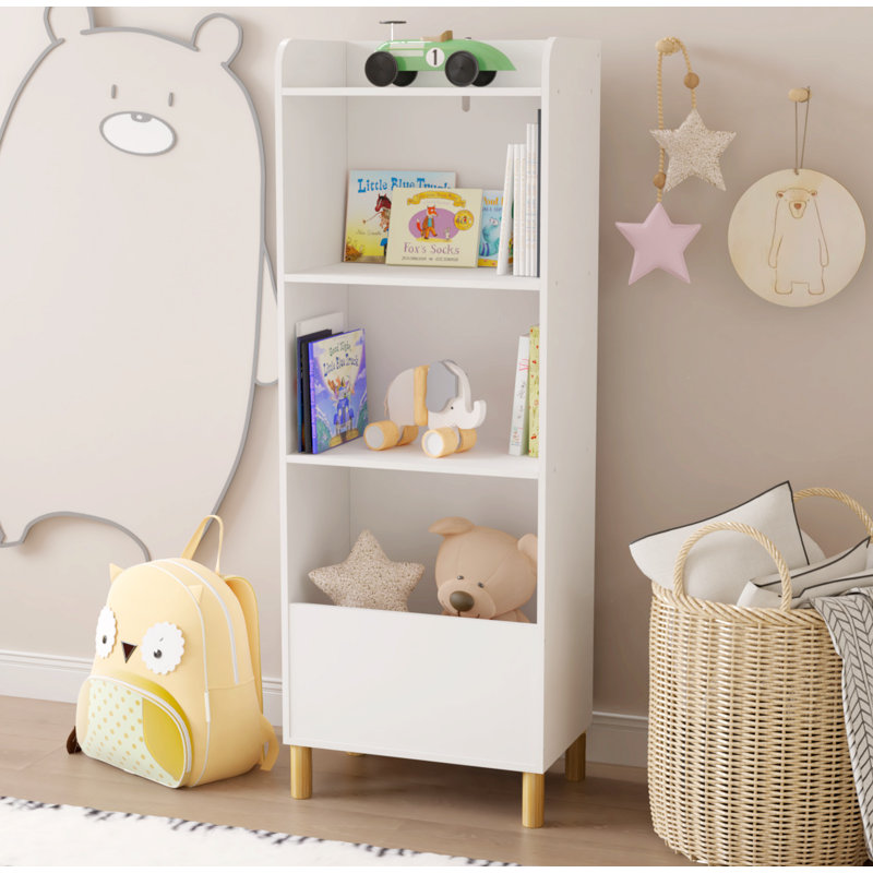 Kids 4-Tier Bookcase, Children's Book Display, Bookshelf Toy Storage Cabinet Organizer For Children's Room, Playroom, Nursery