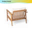 Chaise longue d'extérieur Mid-Century moderne - Structure en bois de teck massif avec coussins en polyester résistant aux intempéries - Patio, jardin ou balcon
