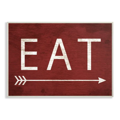 «Eat with Arrow Red» par Daphne Polselli, reproduction d'art textuel sur toile