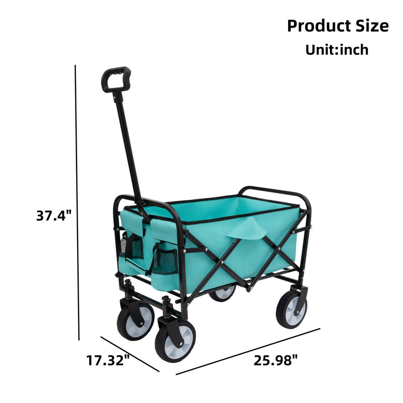 Chariot de plage pliable polyvalent 3 pièces, Bleu
