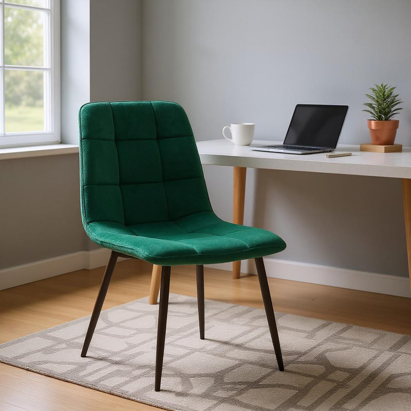 Eyre Upholstered Chair with Ergonomic Seat, Minimalist Scandinavian Design, Hand-Finished, Versatile for Any Room, 2, Green