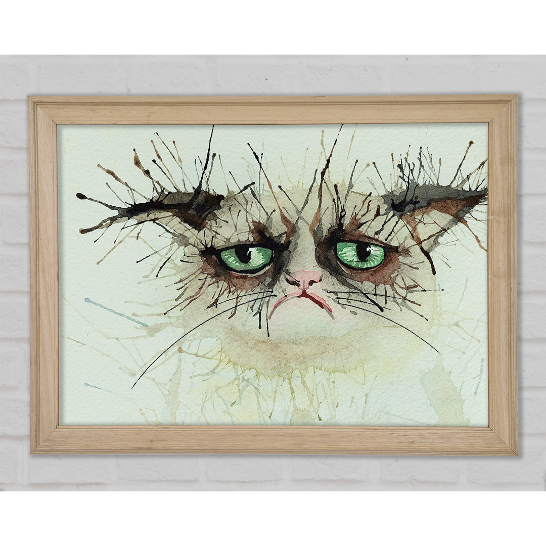 Grumpy cat aquarell splat - einzelne bilderrahmen kunstdrucke