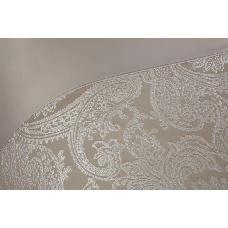 Duchess Polyester Paisley Duvet Cover Set with Pillow Shams Included, Kingsize - 2 Standard Pillowcases, Cream