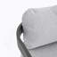 Chaise de patio d'extérieur en aluminium, ensemble de 2, finition noire avec coussin gris
