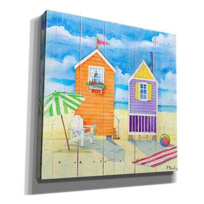 'Beach Huts Square I' by Paul Brent, Canvas Wal Art