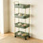 Chariot utilitaire à roulettes en acrylique à 4 niveaux avec roulettes, chariot de rangement de cuisine pour salle de bain, salon, organisation de bureau, 14 x 10 x 37 pouces, vert