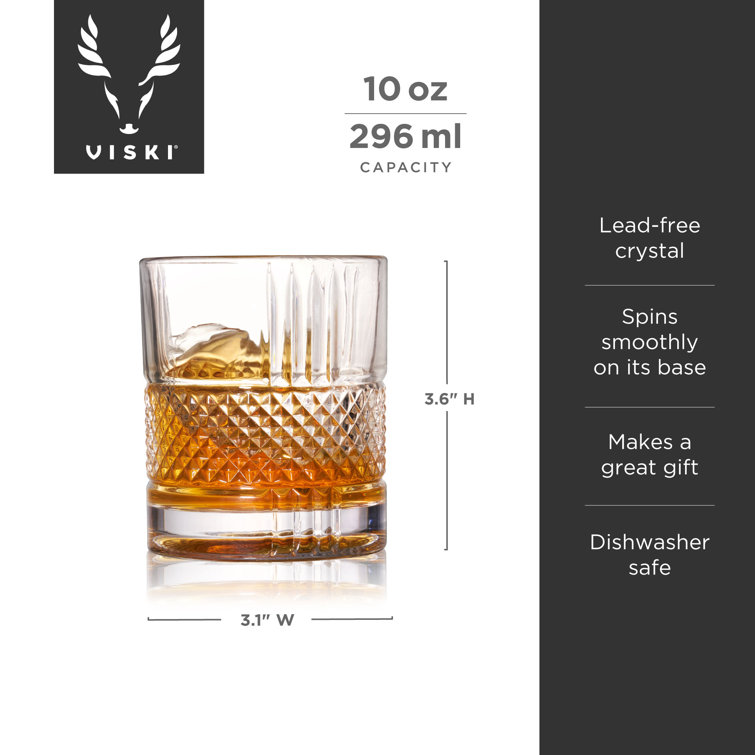 Spinning Whisky Glass Whiskey Tumblers, Old Fashioned Scotch & Bourbon  Glasses