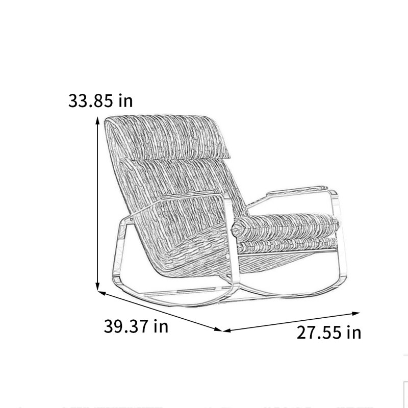 Chaise berçante artistique en acier inoxydable