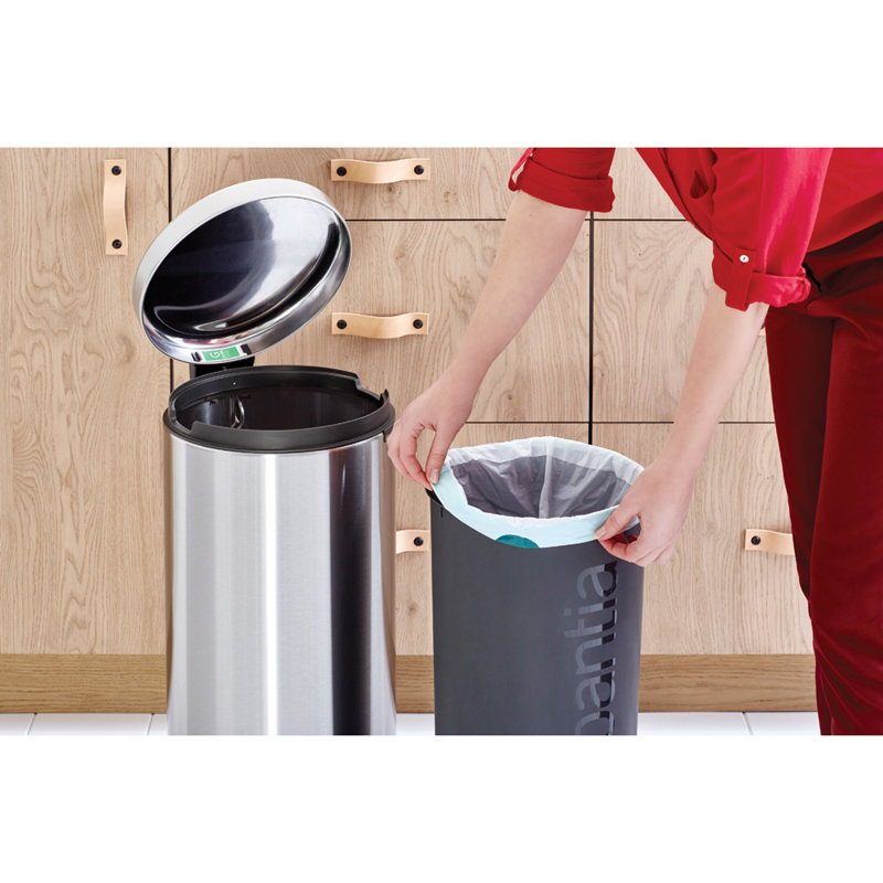 Brabantia NewIcon Step On Trash Can, 8 Gallon (30 Liter), Matte Steel Fingerprint Proof