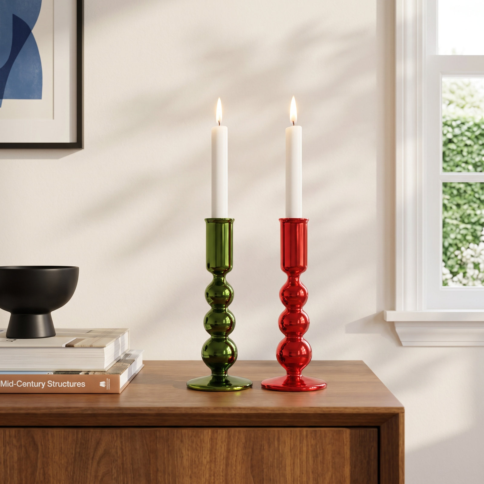 Glass Taper Candlestick Holder