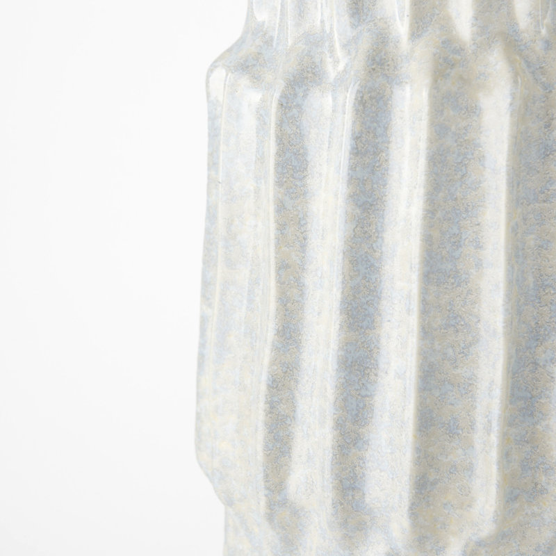 Vase de table en céramique Zahari, H 13,8 po x l 7,5 po x P 7,5 po, Gris